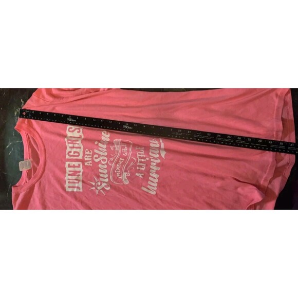 "June Girls Are Sunshine Mixed With A Little Hurricane" T Shirt Neon Pink Sz 3XL - Picture 7 of 9
